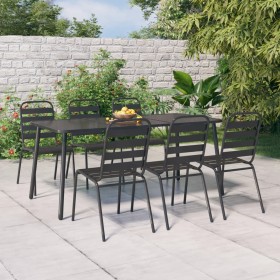 7-piece garden dining set in anthracite grey steel by vidaXL, Garden sets - Ref: Foro24-3187993, Price: 427,11 €, Discount: %