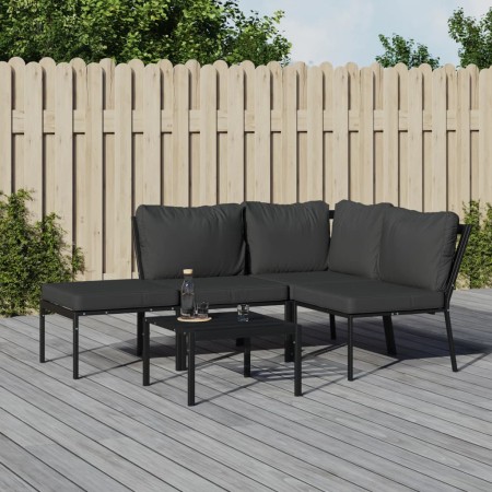 5-piece steel garden furniture set with gray cushions by vidaXL, Garden sets - Ref: Foro24-3187954, Price: 422,90 €, Discount: %