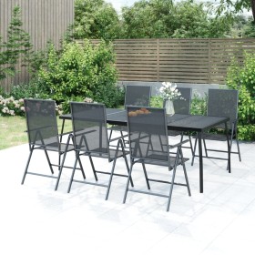 7-piece anthracite gray steel garden dining set by vidaXL, Garden sets - Ref: Foro24-3187983, Price: 465,62 €, Discount: %