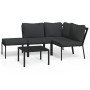 5-piece steel garden furniture set with gray cushions by vidaXL, Garden sets - Ref: Foro24-3187954, Price: 422,90 €, Discount: %