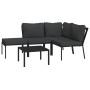 5-piece steel garden furniture set with gray cushions by vidaXL, Garden sets - Ref: Foro24-3187954, Price: 422,90 €, Discount: %