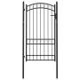 Garden gate with upper arch black steel 100x175 cm by vidaXL, garden gates - Ref: Foro24-146371, Price: 259,99 €, Discount: %