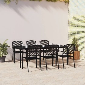 7-piece anthracite gray steel garden dining set by vidaXL, Garden sets - Ref: Foro24-3188005, Price: 606,99 €, Discount: %