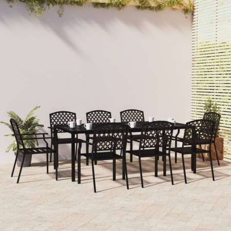 Garden dining set 9 pieces anthracite gray steel by vidaXL, Garden sets - Ref: Foro24-3188006, Price: 773,58 €, Discount: %