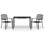 3-piece garden dining set in anthracite grey steel by vidaXL, Garden sets - Ref: Foro24-3188001, Price: 289,30 €, Discount: %