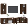 TV furniture set 4 pieces oak brown plywood by vidaXL, TV Furniture - Ref: Foro24-3188701, Price: 237,99 €, Discount: %