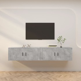 Wall-mounted TV furniture 2 units concrete gray 100x34.5x40 cm by vidaXL, TV Furniture - Ref: Foro24-3188370, Price: 123,99 €...