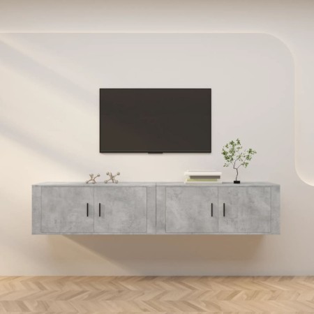 Wall-mounted TV furniture 2 units concrete gray 100x34.5x40 cm by vidaXL, TV Furniture - Ref: Foro24-3188370, Price: 122,65 €...