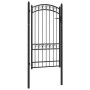 Garden gate with upper arch black steel 100x175 cm by vidaXL, garden gates - Ref: Foro24-146371, Price: 259,99 €, Discount: %