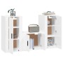 TV furniture set 3 pieces glossy white plywood by vidaXL, TV Furniture - Ref: Foro24-3188520, Price: 137,43 €, Discount: %