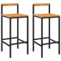 High stools 2 pcs acacia wood and black synthetic rattan by vidaXL, Kitchen stools - Ref: Foro24-362606, Price: 89,99 €, Disc...