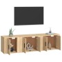 TV furniture set, 3 pieces, oak veneer plywood, Sonoma oak. by vidaXL, TV Furniture - Ref: Foro24-3188441, Price: 107,91 €, D...