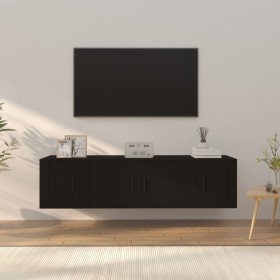 3-piece black plywood TV furniture set by vidaXL, TV Furniture - Ref: Foro24-3188399, Price: 115,77 €, Discount: %