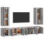 TV furniture set 6 pieces concrete gray plywood by vidaXL, TV Furniture - Ref: Foro24-3188842, Price: 263,09 €, Discount: %