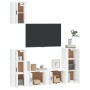 TV furniture set 5 pieces glossy white plywood by vidaXL, TV Furniture - Ref: Foro24-3188576, Price: 212,43 €, Discount: %