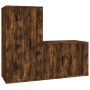 TV furniture set 2 pieces smoked oak plywood by vidaXL, TV Furniture - Ref: Foro24-3188459, Price: 83,44 €, Discount: %