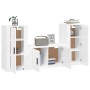 TV furniture set 3 pieces glossy white plywood by vidaXL, TV Furniture - Ref: Foro24-3188528, Price: 149,05 €, Discount: %