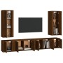 Set de muebles para TV 6 pzas madera contrachapada roble marrón de vidaXL, Muebles TV - Ref: Foro24-3188845, Precio: 270,33 €...