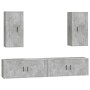 Set de muebles de TV 4 pzas madera contrachapada gris hormigón de vidaXL, Muebles TV - Ref: Foro24-3188698, Precio: 221,04 €,...