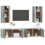 TV furniture set 4 pieces concrete gray plywood by vidaXL, TV Furniture - Ref: Foro24-3188698, Price: 217,99 €, Discount: %