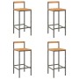 4 high stools made of acacia wood and synthetic gray rattan by vidaXL, Kitchen stools - Ref: Foro24-362609, Price: 164,92 €, ...