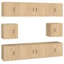 TV furniture set 8 pieces Sonoma oak plywood by vidaXL, TV Furniture - Ref: Foro24-3188673, Price: 281,99 €, Discount: %