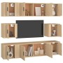 TV furniture set 8 pieces Sonoma oak plywood by vidaXL, TV Furniture - Ref: Foro24-3188673, Price: 281,99 €, Discount: %