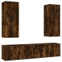 TV furniture set 5 pieces smoked oak plywood by vidaXL, TV Furniture - Ref: Foro24-3188835, Price: 213,08 €, Discount: %