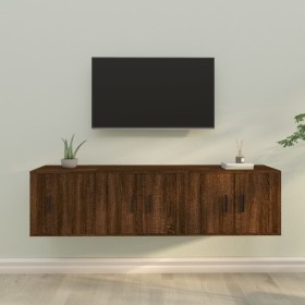 TV-Möbelset 3-teilig, braunes Eichensperrholz von vidaXL, TV-Möbel - Ref: Foro24-3188445, Preis: 112,99 €, Rabatt: %