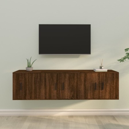 TV furniture set 3 pieces brown oak plywood by vidaXL, TV Furniture - Ref: Foro24-3188445, Price: 112,99 €, Discount: %