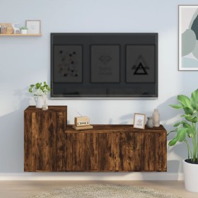 TV furniture set, 2 pieces, smoked oak plywood. by vidaXL, TV Furniture - Ref: Foro24-3188483, Price: 99,99 €, Discount: %