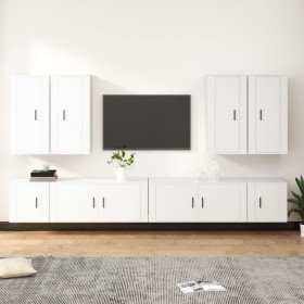 TV furniture set 8 pieces white plywood by vidaXL, TV Furniture - Ref: Foro24-3188702, Price: 389,98 €, Discount: %