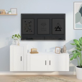 2-piece white plywood TV furniture set by vidaXL, TV Furniture - Ref: Foro24-3188478, Price: 102,86 €, Discount: %