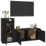 2-piece black plywood TV furniture set by vidaXL, TV Furniture - Ref: Foro24-3188487, Price: 122,99 €, Discount: %