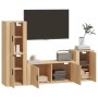 Set de muebles para TV 4 pzas madera contrachapada roble Sonoma de vidaXL, Muebles TV - Ref: Foro24-3188601, Precio: 167,61 €...