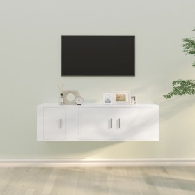 2-piece white plywood TV furniture set by vidaXL, TV Furniture - Ref: Foro24-3188422, Price: 81,99 €, Discount: %