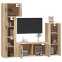 Set de muebles para TV 5 pzas madera contrachapada roble Sonoma de vidaXL, Muebles TV - Ref: Foro24-3188809, Precio: 224,99 €...