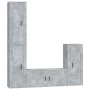 Set de muebles de TV 4 pzas madera contrachapada gris hormigón de vidaXL, Muebles TV - Ref: Foro24-3188794, Precio: 241,40 €,...