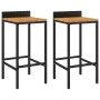 2 high stools made of acacia wood and black synthetic rattan by vidaXL, Kitchen stools - Ref: Foro24-362602, Price: 82,92 €, ...