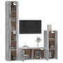 TV furniture set 4 pieces concrete gray plywood by vidaXL, TV Furniture - Ref: Foro24-3188794, Price: 241,40 €, Discount: %