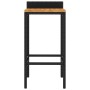 2 high stools made of acacia wood and black synthetic rattan by vidaXL, Kitchen stools - Ref: Foro24-362602, Price: 82,92 €, ...