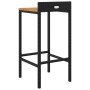 2 high stools made of acacia wood and black synthetic rattan by vidaXL, Kitchen stools - Ref: Foro24-362602, Price: 82,92 €, ...