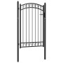 Puerta de jardín con arco superior acero negro 100x150 cm de vidaXL, Puertas de jardín - Ref: Foro24-146370, Precio: 235,39 €...