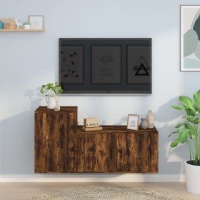 TV furniture set 2 pieces smoked oak plywood by vidaXL, TV Furniture - Ref: Foro24-3188467, Price: 86,99 €, Discount: %