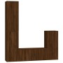 TV furniture set 4 pieces oak brown plywood by vidaXL, TV Furniture - Ref: Foro24-3188797, Price: 238,48 €, Discount: %