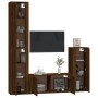 TV furniture set 4 pieces oak brown plywood by vidaXL, TV Furniture - Ref: Foro24-3188797, Price: 238,48 €, Discount: %