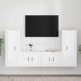 Set de muebles de TV 4 pzas madera contrachapada blanco brillo de vidaXL, Muebles TV - Ref: Foro24-3188768, Precio: 187,53 €,...