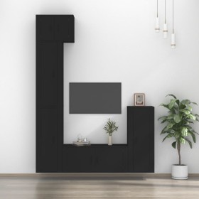 5-piece black plywood TV furniture set by vidaXL, TV Furniture - Ref: Foro24-3188799, Price: 260,39 €, Discount: %