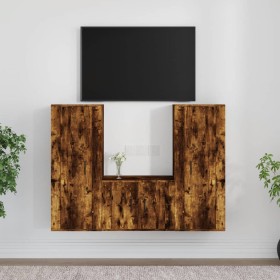 3-piece TV furniture set made of smoked oak plywood by vidaXL, TV Furniture - Ref: Foro24-3188747, Price: 145,12 €, Discount: %