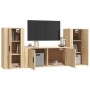 Set de muebles para TV 3 pzas madera contrachapada roble sonoma de vidaXL, Muebles TV - Ref: Foro24-3188537, Precio: 155,99 €...